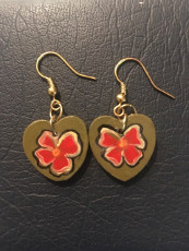 Scandinavian Hand Painted Flower Earrings