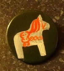 Scandinavian Hand Painted Wooden Dala Horse Pin