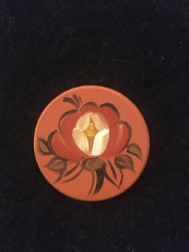 Scandinavian Hand Painted Wooden Flower Pin