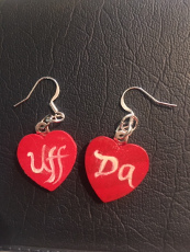 Scandinavian Hand Painted Uff Da Earrings